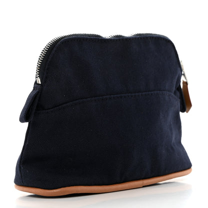Hermes Cotton Canvas Mini Bolide Travel Cosmetic Pouch Black 3 of 7