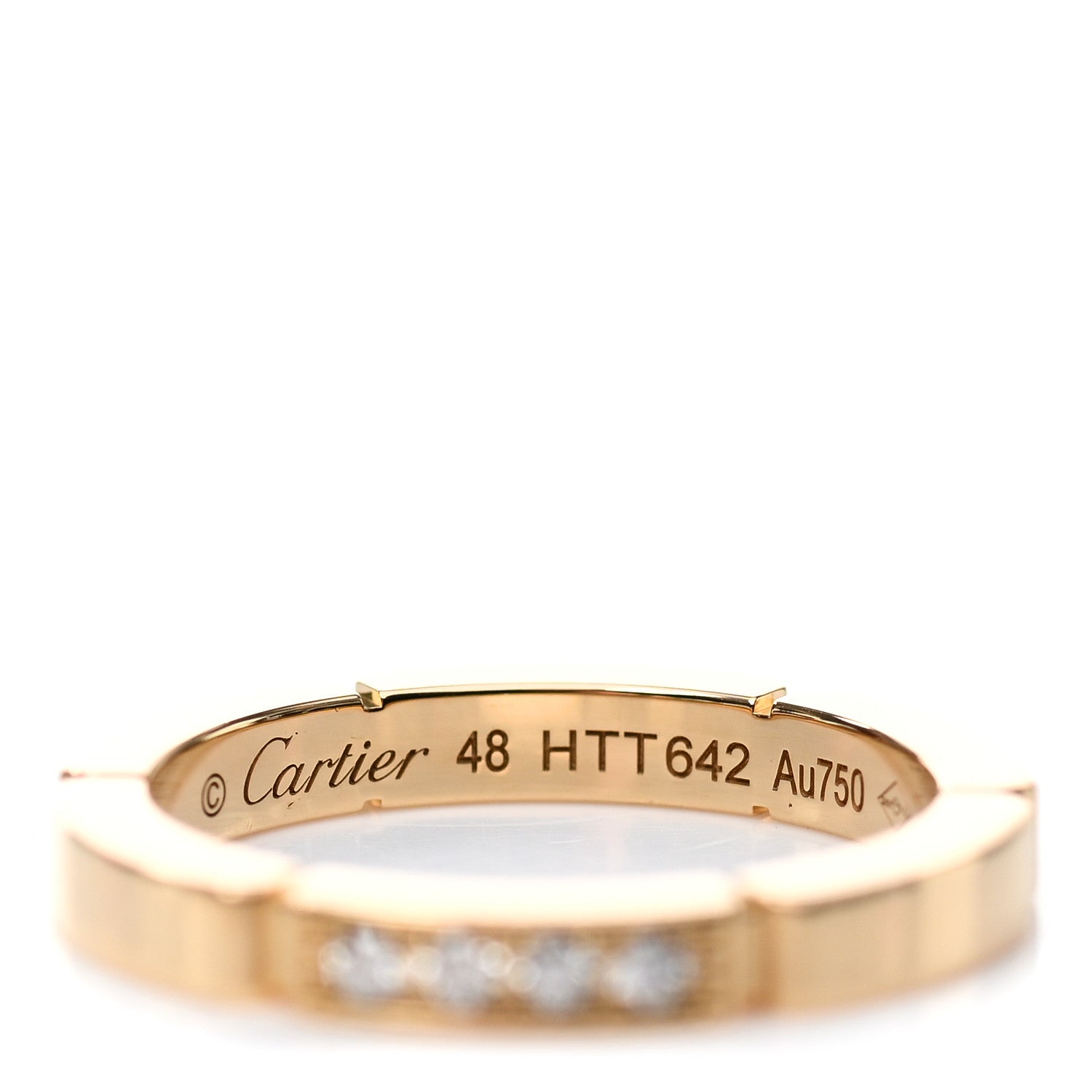 Cartier 18K Yellow Gold Diamond Maillon Panthere Wedding Band Ring 48 4.5 4 of 6