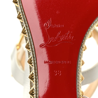 Christian Louboutin Calfskin Zarli Pyraclou 110 Platform Sandals 38 White 7 of 7