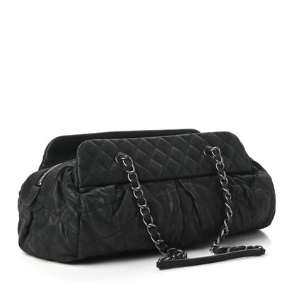 Chanel Iridescent Calfskin Chic Quilt Bowling Bag Black 3 of 10