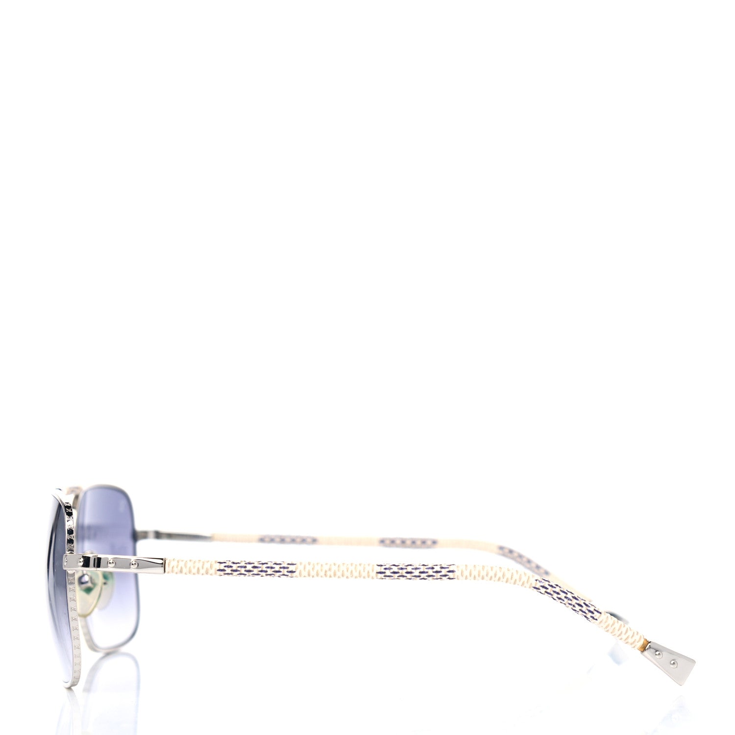 Louis Vuitton Damier Azur Conspiration Pilote Aviator Sunglasses Z0297U 3 of 6
