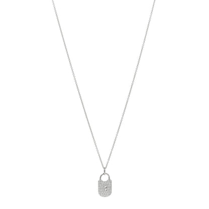 Tiffany Platinum Diamond Small Lock Pendant Necklace 1 of 4