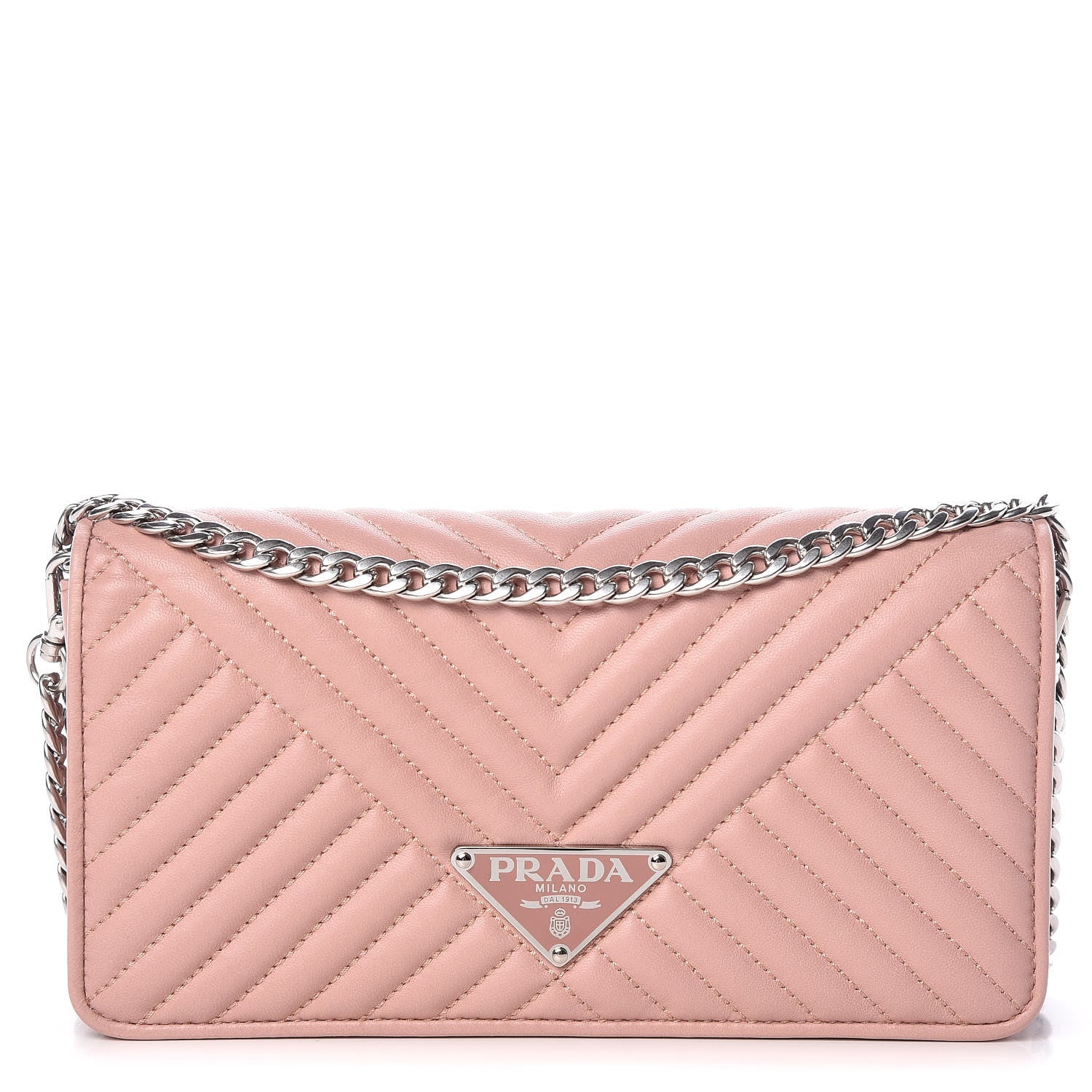 Prada Nappa Mini Impunture Bandoliera Chain Crossbody Bag Orchidea 1 of 10