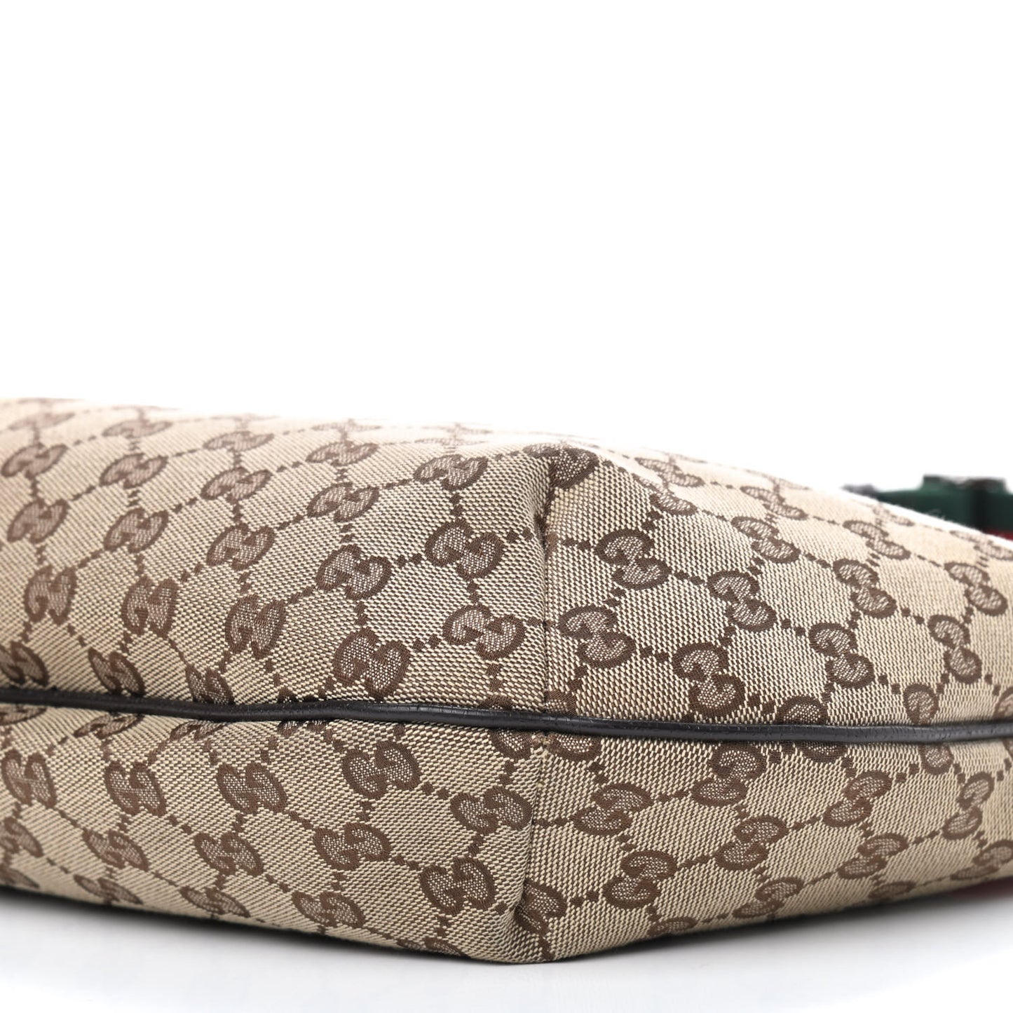 Monogram Web Medium Half Moon Hobo Dark Brown