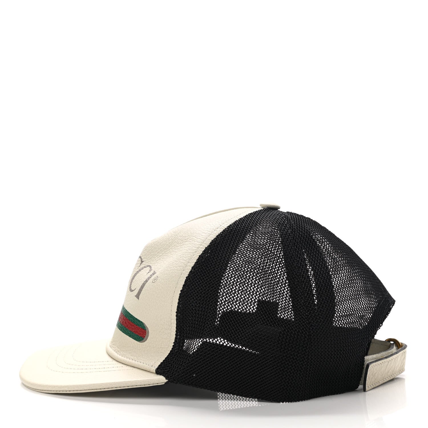 Gucci Grained Calfskin Logo Baseball Hat L White 4 of 10