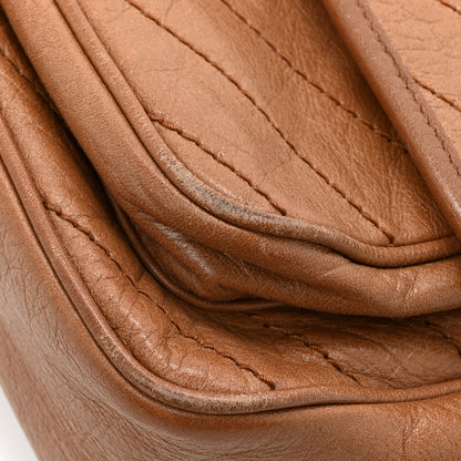Saint Laurent Crinkled Calfskin Matelasse Monogram Medium Niki Chain Satchel Caramel 15 of 17