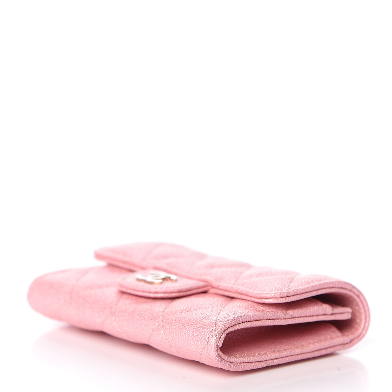 Chanel Iridescent Caviar Quilted Flap Card Holder Rose Pink 9 of 10
