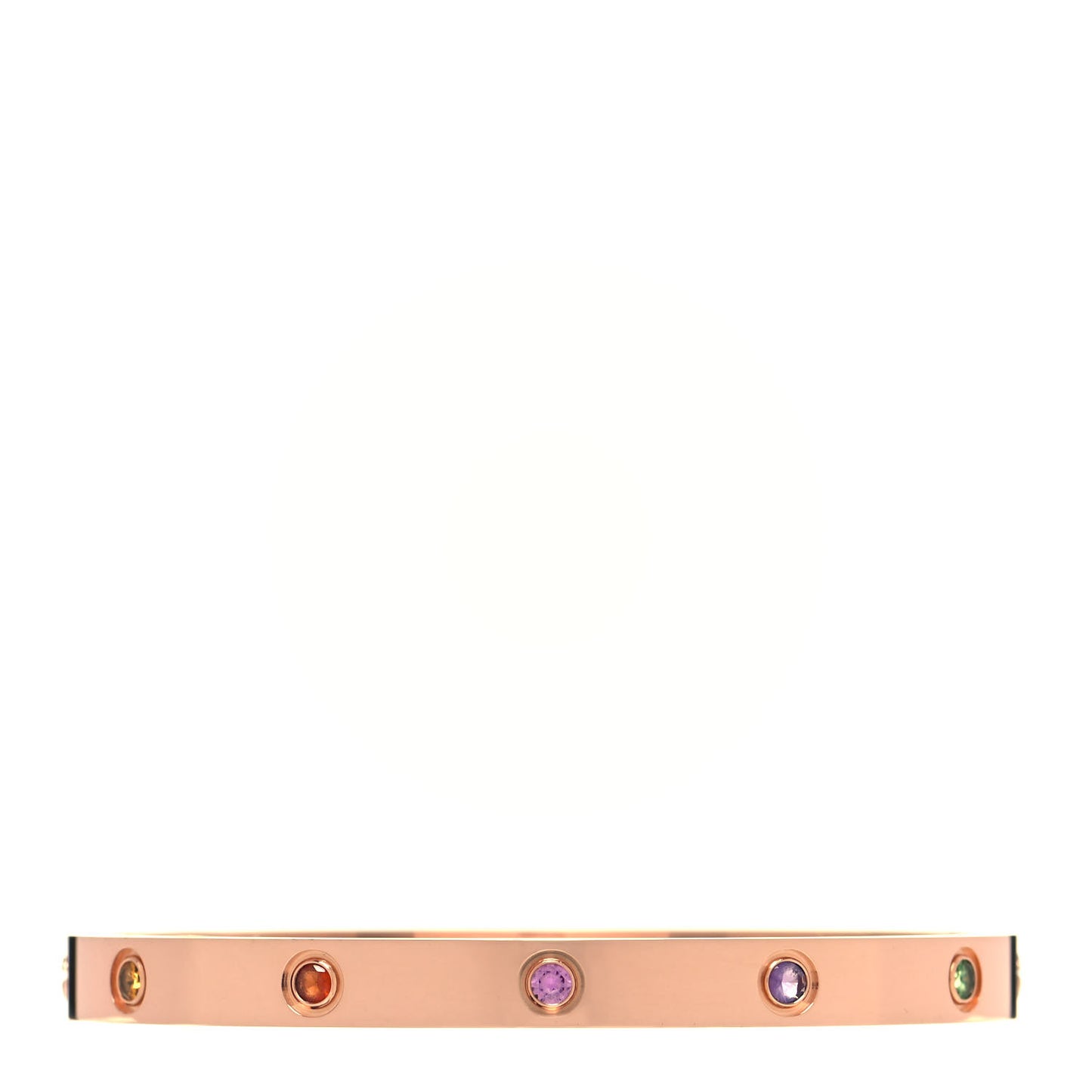 18K Pink Gold Sapphire Garnet Amethyst LOVE Bracelet 19