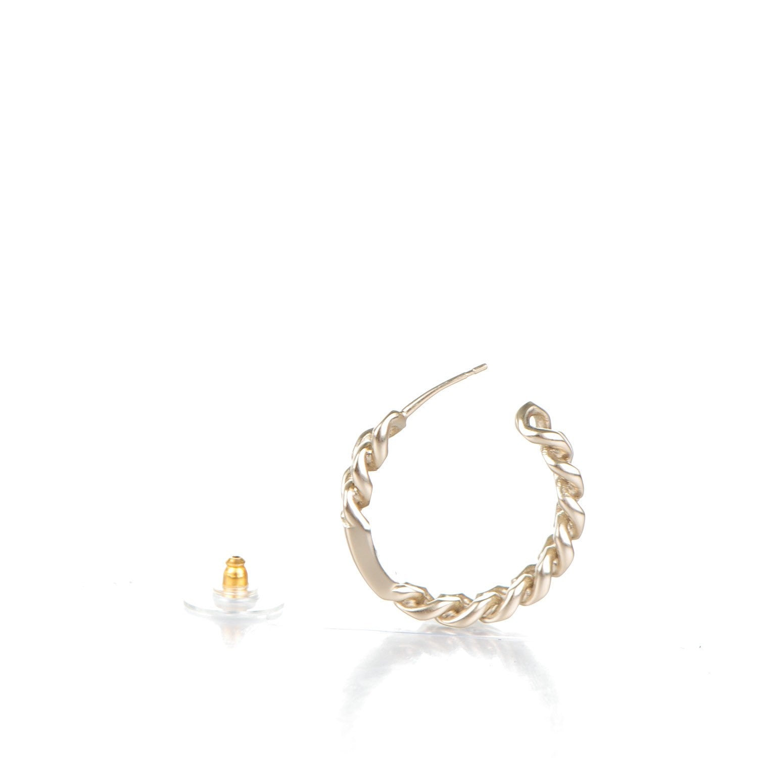 Chanel CC Chain Hoop Earrings Gold 5 of 6