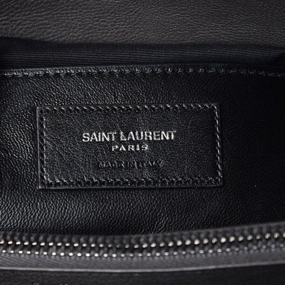 Saint Laurent Sheepskin Matelasse Chevron Monogram Large College Satchel Dark Anthracite 6 of 8
