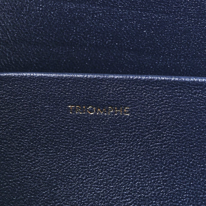 Celine Shiny Calfskin Medium Triomphe Navy Blue 6 of 12