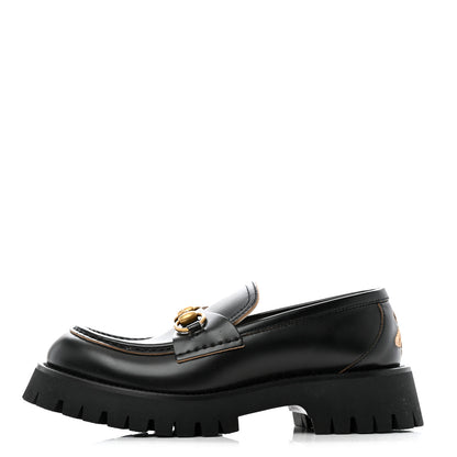 Gucci Cordovan Lux Womens Harald Horsebit 25mm Platform Loafers 38.5 Black 1 of 11