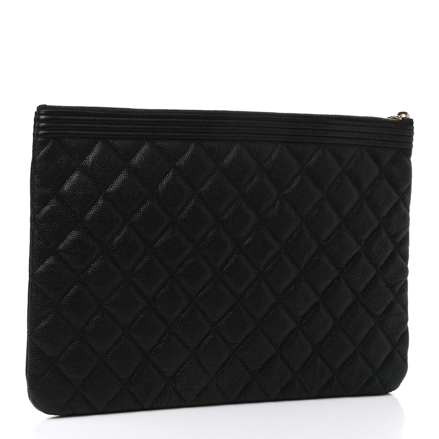 Caviar Quilted Medium Boy Cosmetic Case Black