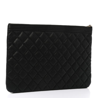 Chanel Caviar Quilted Medium Boy Cosmetic Case Black 3 of 9