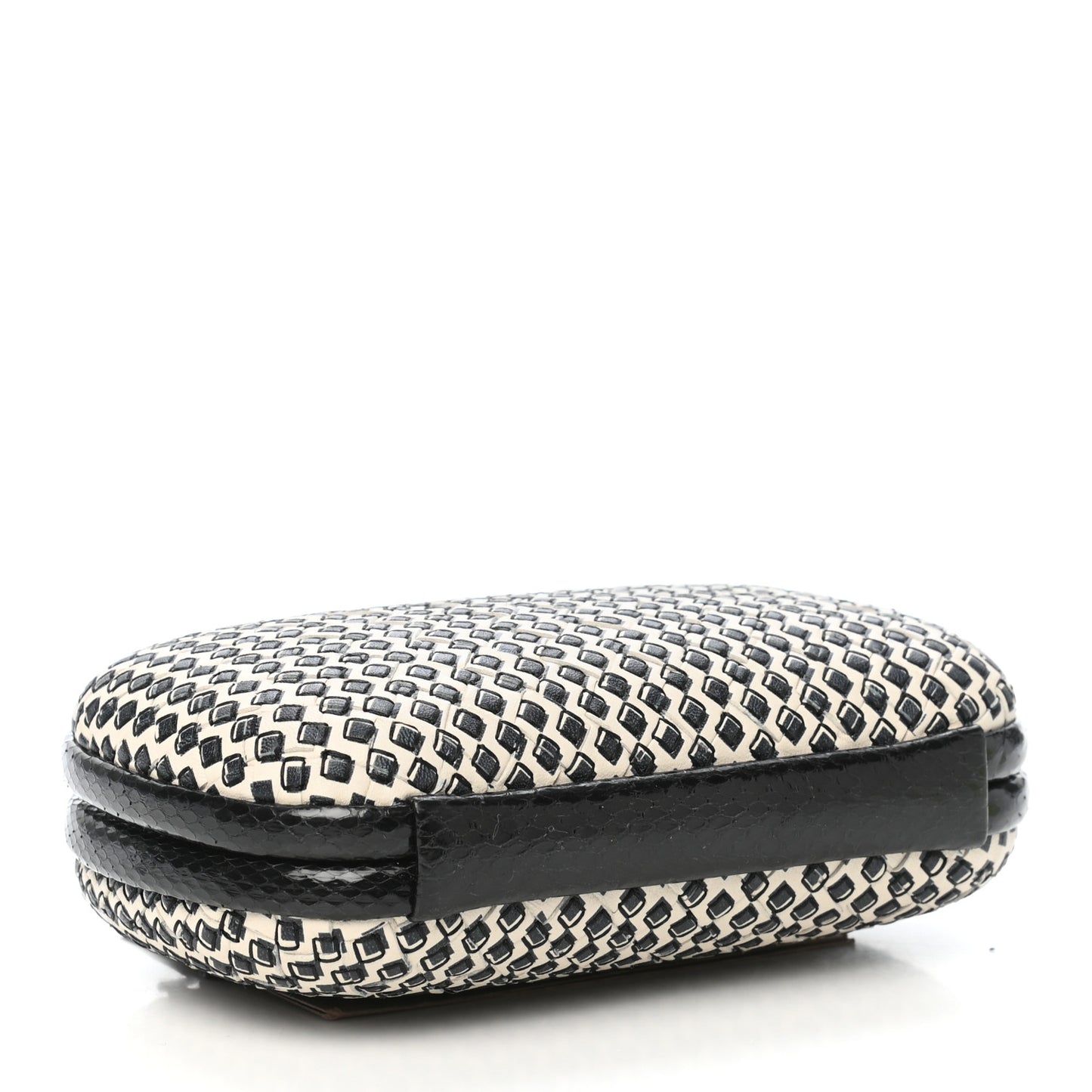 Nappa Ayers Printed Intrecciato Knot Clutch Black