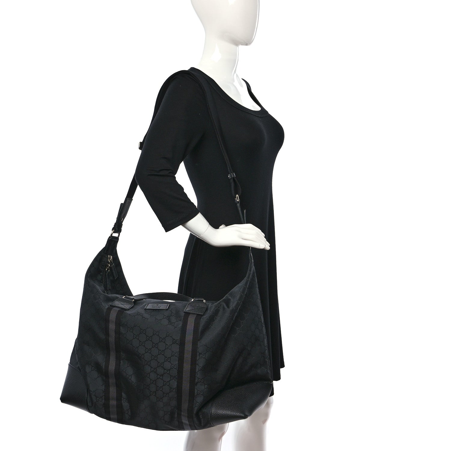 Gucci Nylon Monogram XL Duffle Bag Black 2 of 9