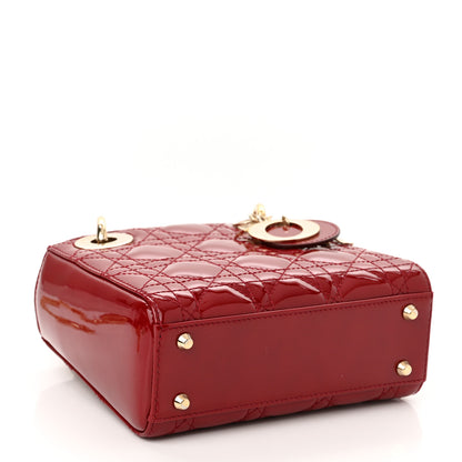 Christian Dior Patent Cannage Mini Lady Dior Red 4 of 9