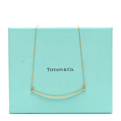 Tiffany 18K Yellow Gold Large T Smile Pendant Necklace 5 of 5