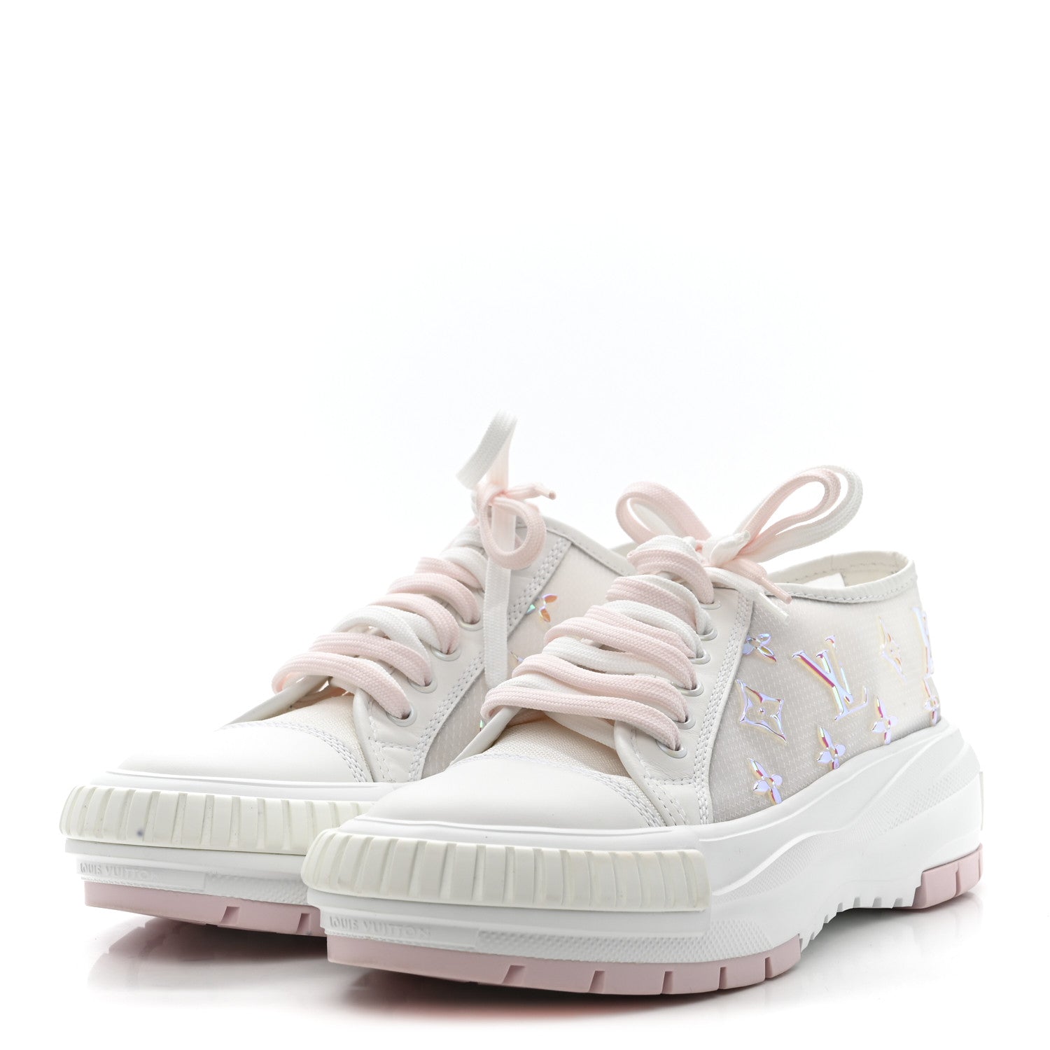 Louis Vuitton Iridescent Technical Mesh Monogram LV Squad Low Top Sneakers 38.5 Rose Clair 5 of 9