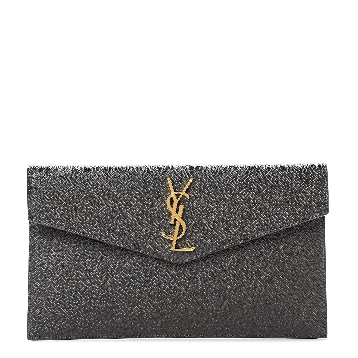 Saint Laurent Grain De Poudre Uptown Pouch Pebble 1 of 7