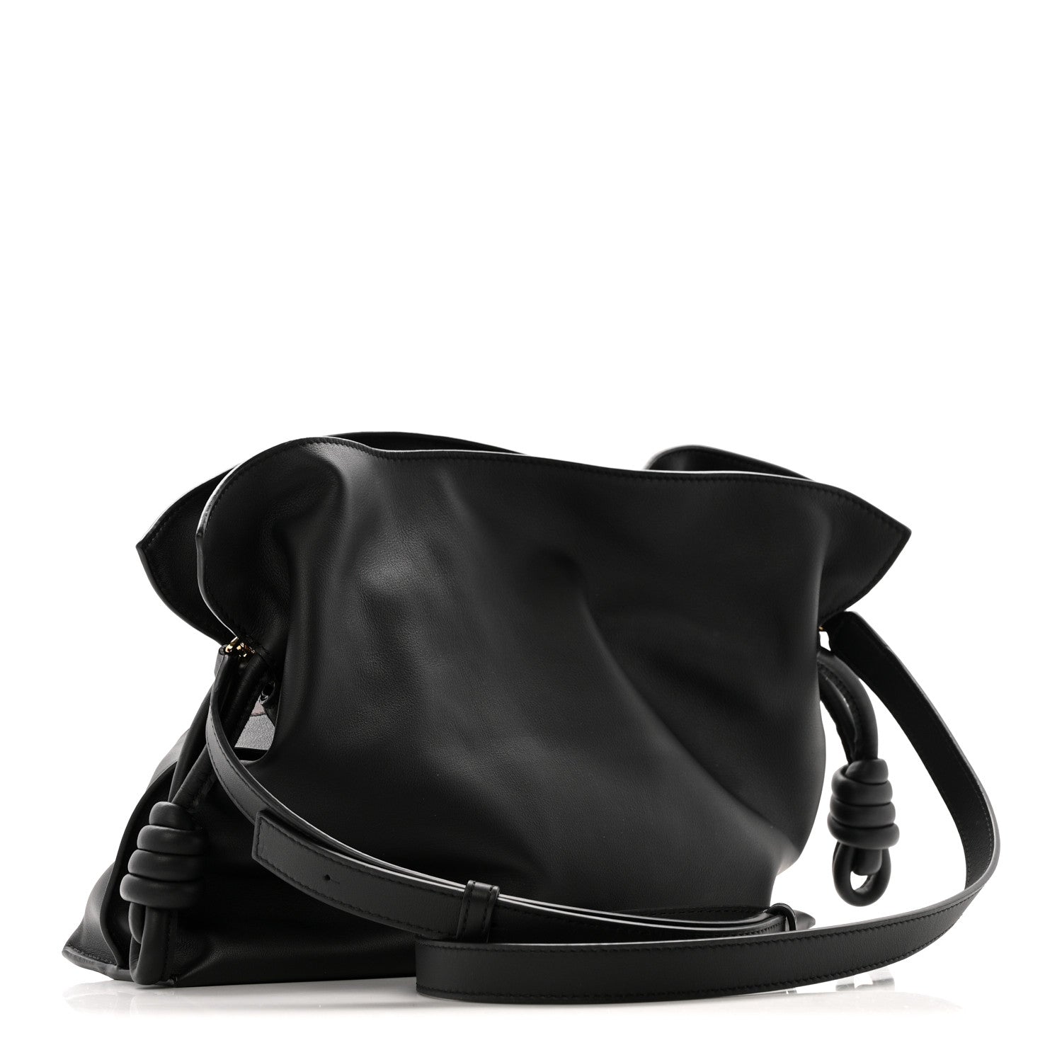 Loewe X ALBERS Nappa Calfskin Medium Flamenco Knot Clutch Black Burgundy 3 of 10