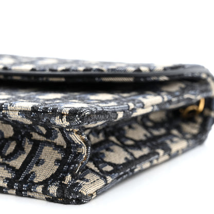 Christian Dior Oblique Saddle Chain Pouch Blue 10 of 13