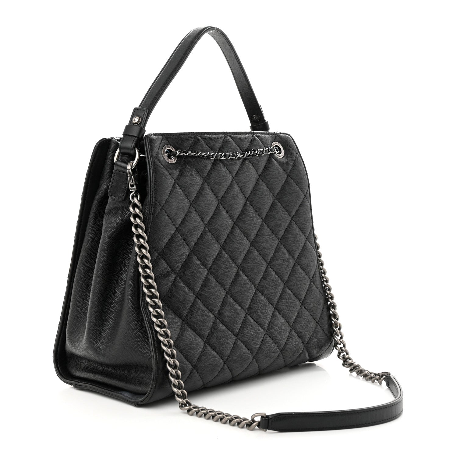 Chanel Caviar Quilted Medium CC Bucket Bag Black 3 of 11