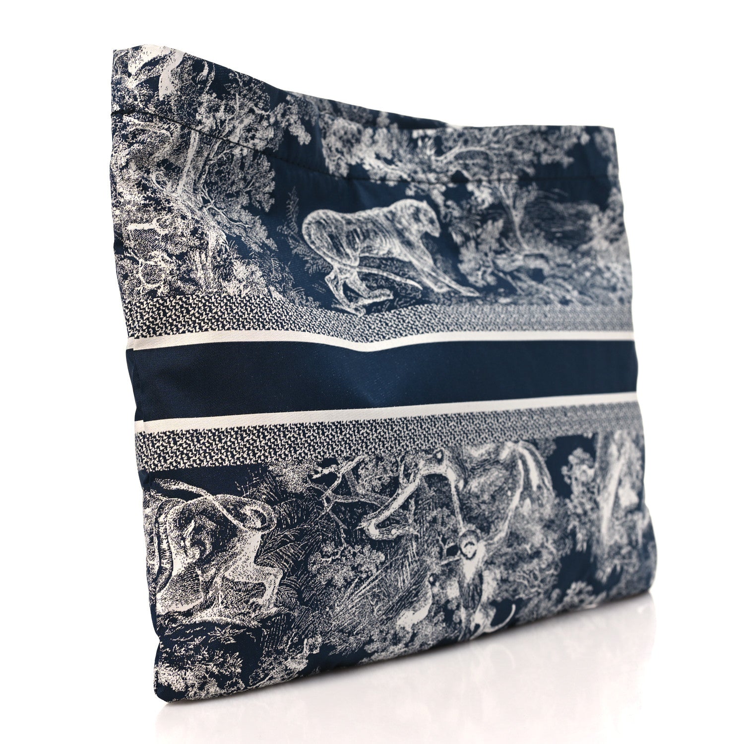 Christian Dior Technical Fabric Toile De Jouy Reverse Diortravel Zipped Pouch Blue Multicolor 3 of 9