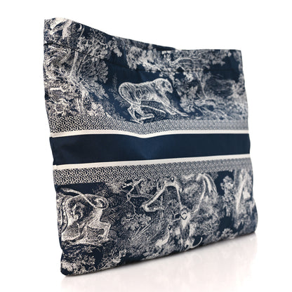 Christian Dior Technical Fabric Toile De Jouy Reverse Diortravel Zipped Pouch Blue Multicolor 3 of 9