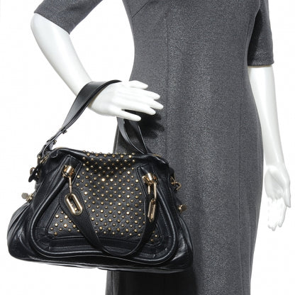 Chloe Leather Studded Medium Paraty Black 2 of 8
