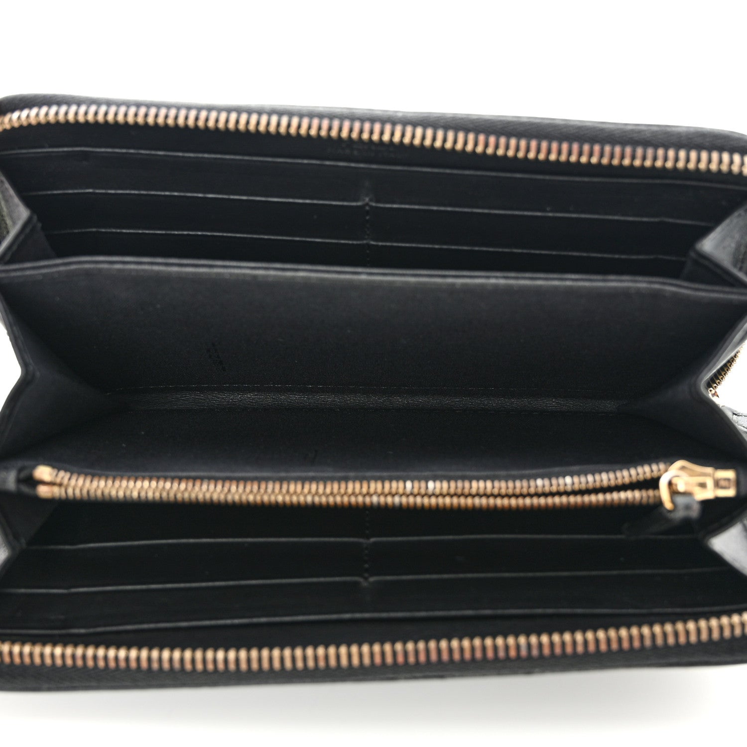 Fendi Vitello Century Metal Monster Eyes Zip Around Wallet Black 5 of 11