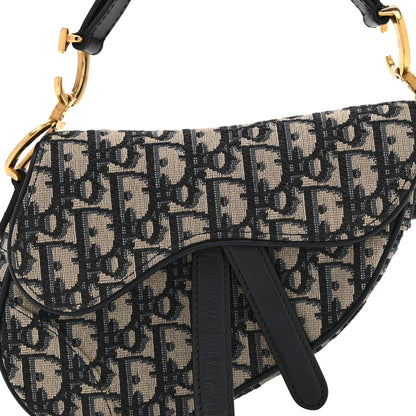 Christian Dior Oblique Mini Saddle Bag Blue 8 of 11