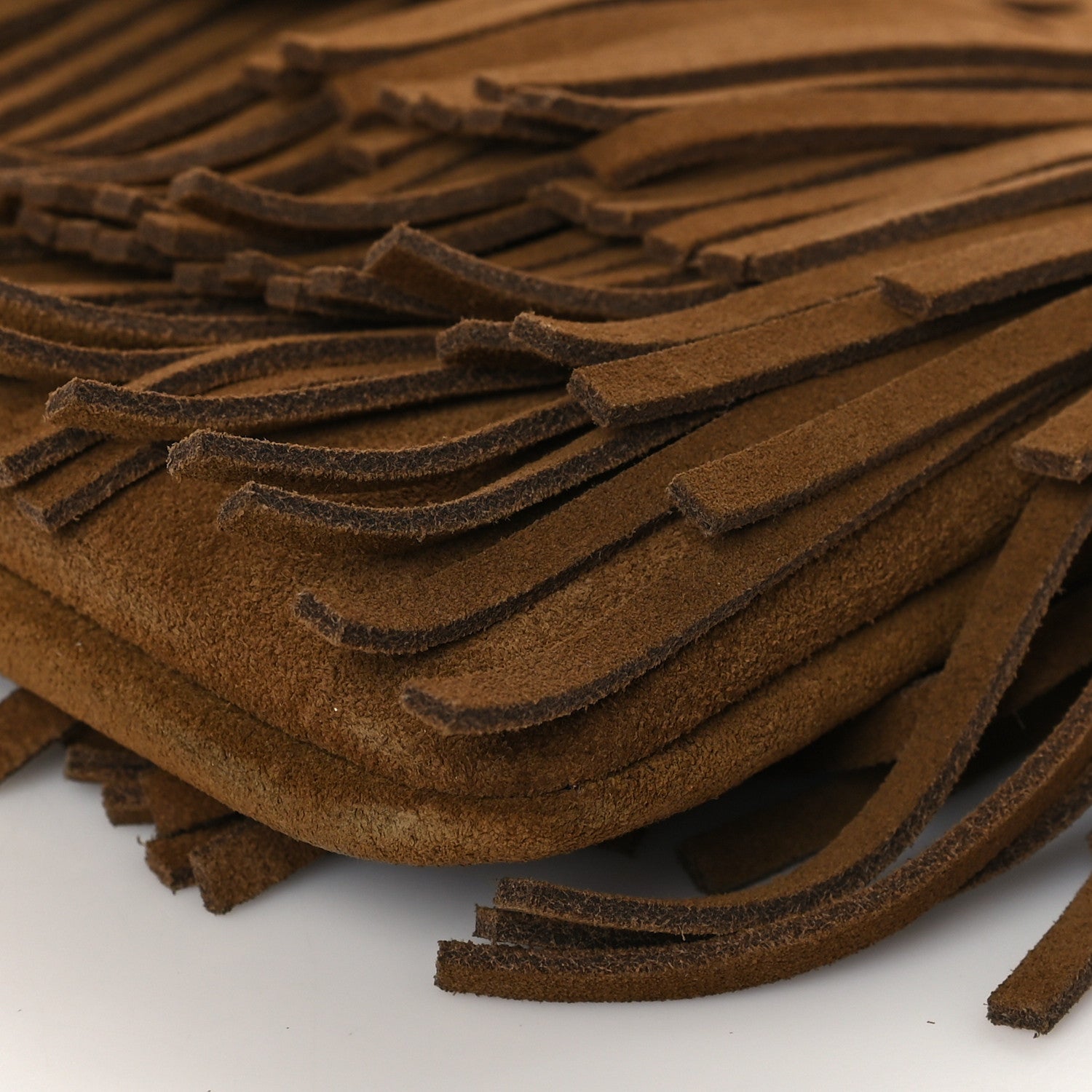 Saint Laurent Suede Fringe Medium Clutch Light Ocre 9 of 10