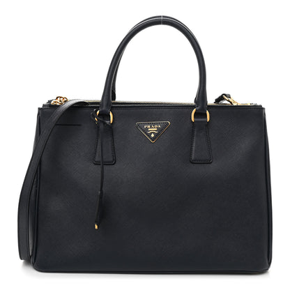 Prada Saffiano Medium Galleria Double Zip Tote Baltico 1 of 10