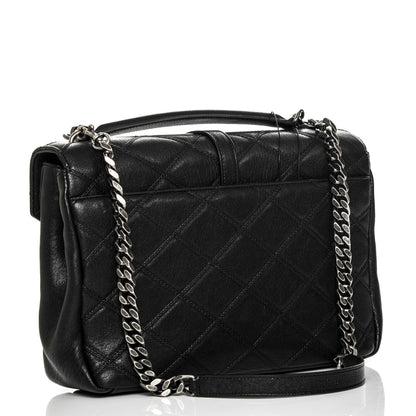Saint Laurent Sheepskin Quilted Monogram Large College Satchel Black 4 of 11