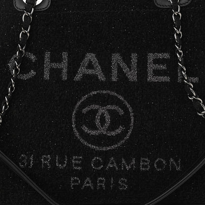 Chanel Lurex Boucle Small Deauville Tote Black 7 of 9
