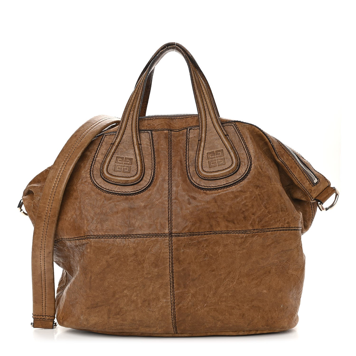 Givenchy Crackled Calfskin Medium Nightingale Light Brown 1 of 15