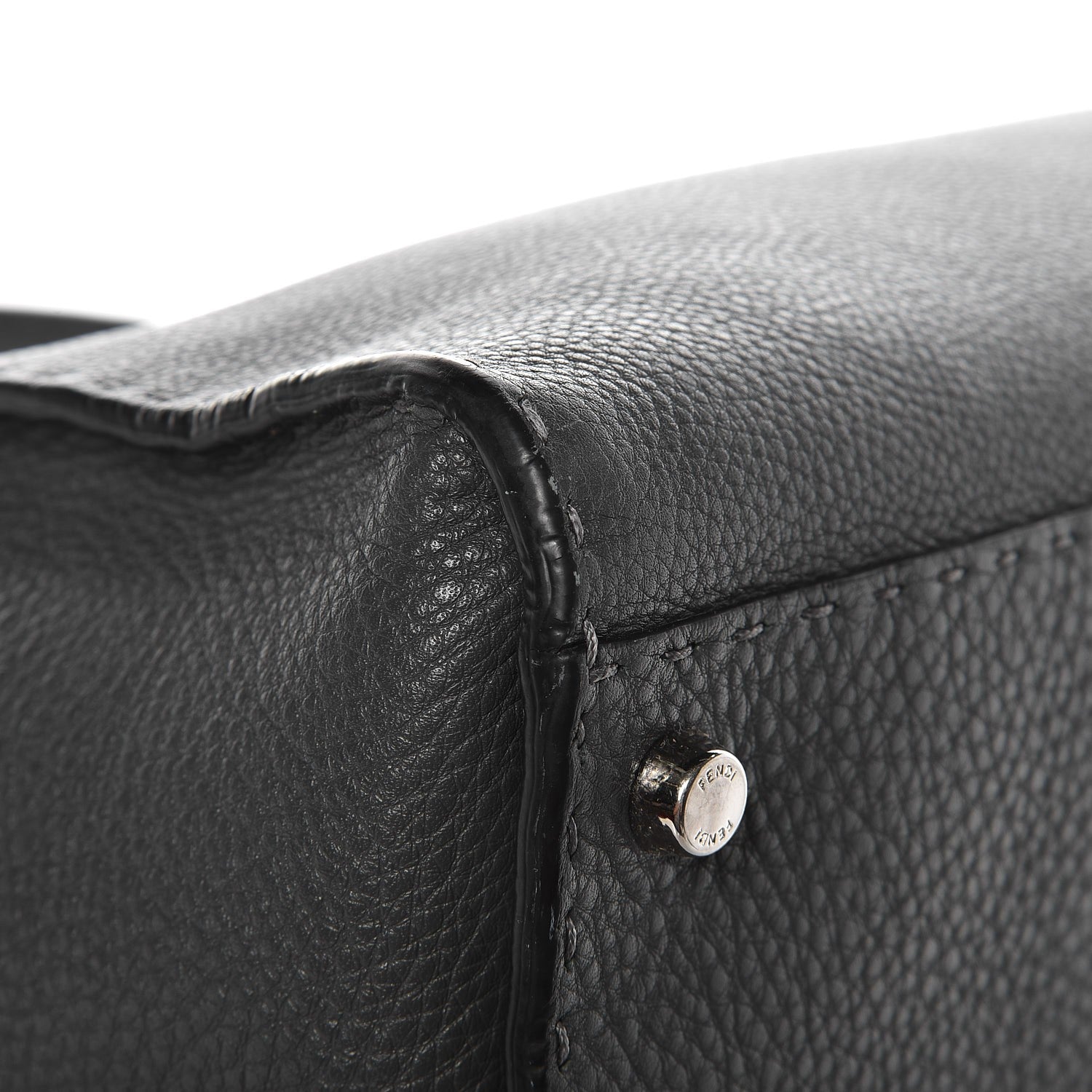 Fendi Cuoio Romano Selleria Bi-Color Large Peekaboo Iconic Satchel Asfalto Latte 13 of 15