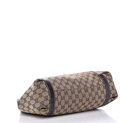 Gucci Monogram Medium New Ladies Web Tote Dark Brown 4 of 13