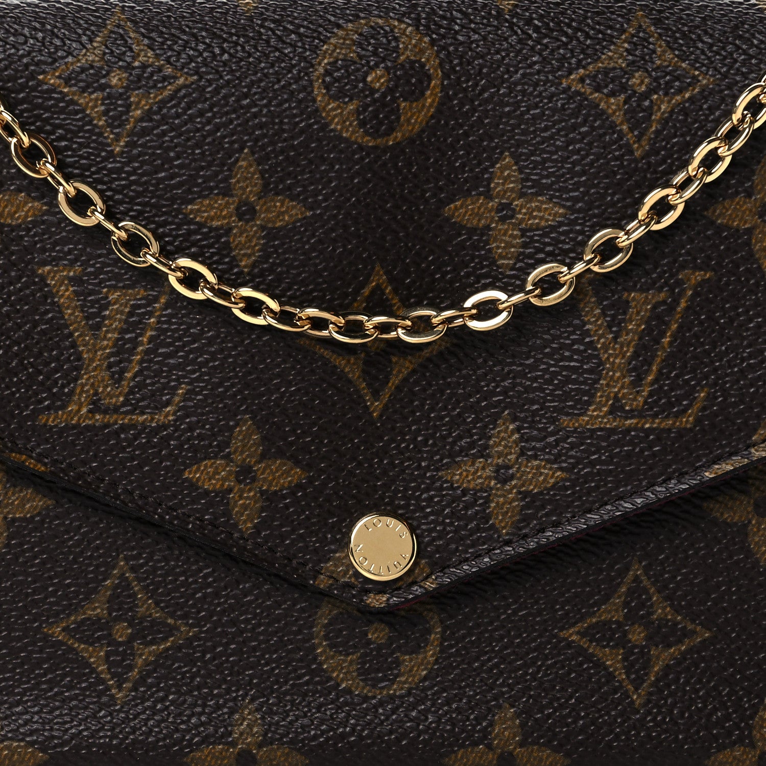 Louis Vuitton Monogram Pochette Felicie Chain Wallet Fuchsia 8 of 10