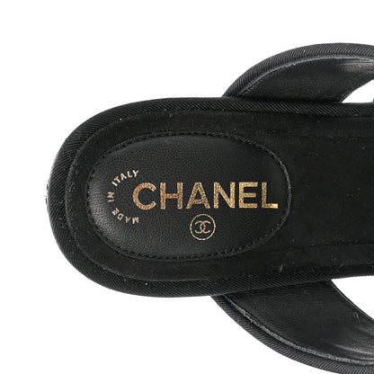 Chanel Distressed Patent Quilted Chain Mule Sandals 36 Black 7 of 13
