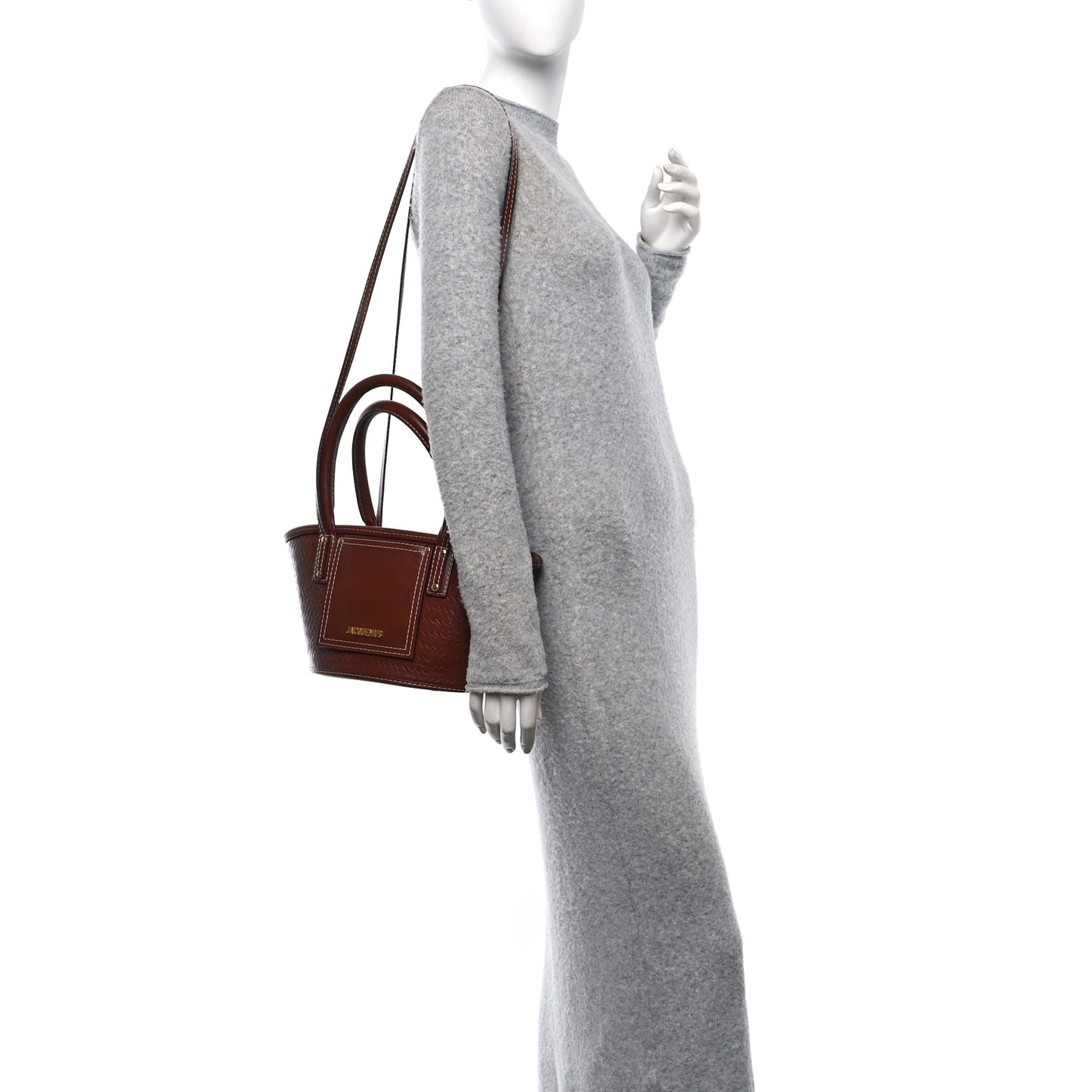 Weave Embossed Calfskin Le Petit Panier Soli Cuir