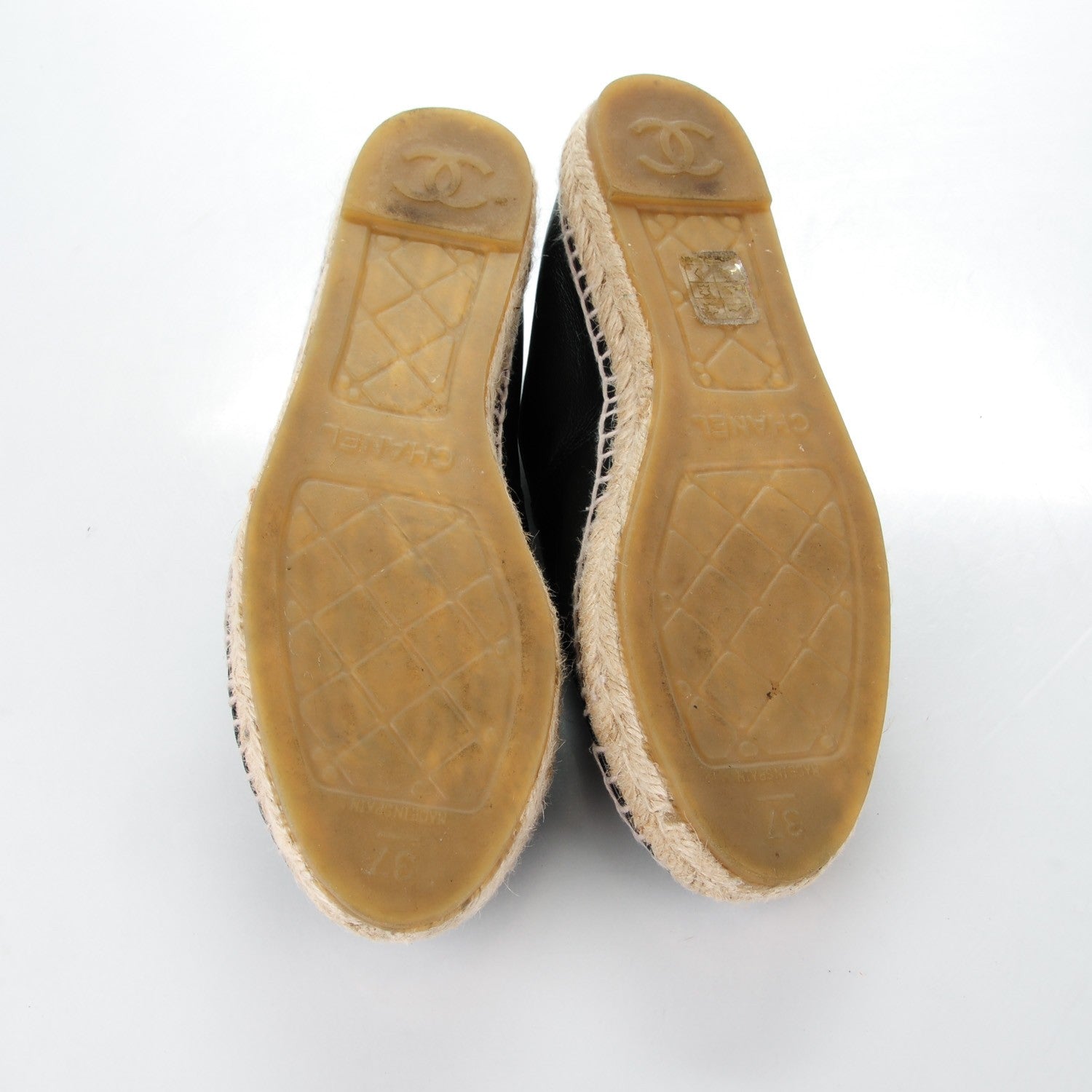 Chanel Lambskin CC Espadrilles 37 Black 5 of 11