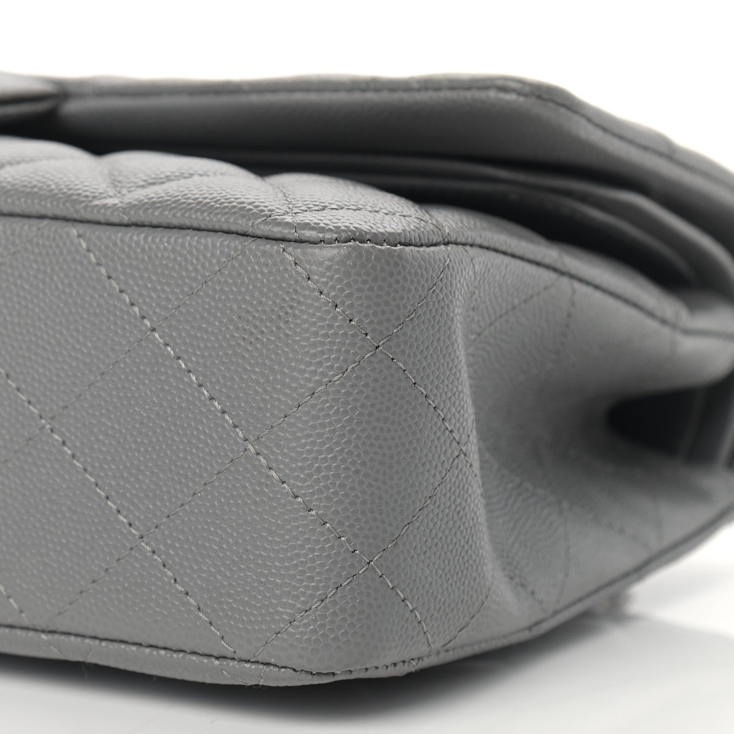 Chanel Caviar Quilted Medium Double Flap Grey 9 of 13