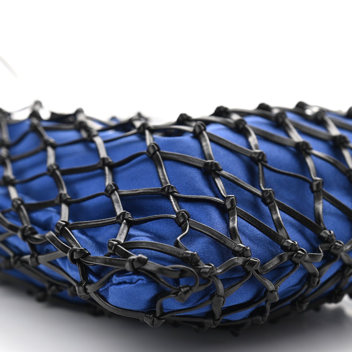 Satin Net Chain Bag Blue Black