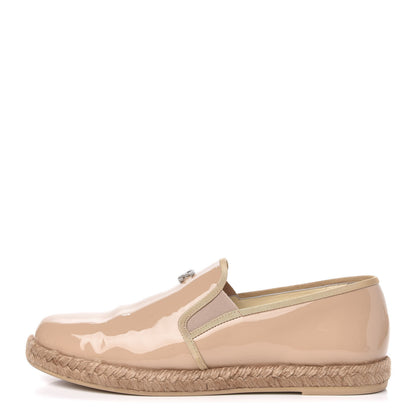 Chanel Patent CC Loafers Espadrille 39 Beige 1 of 10
