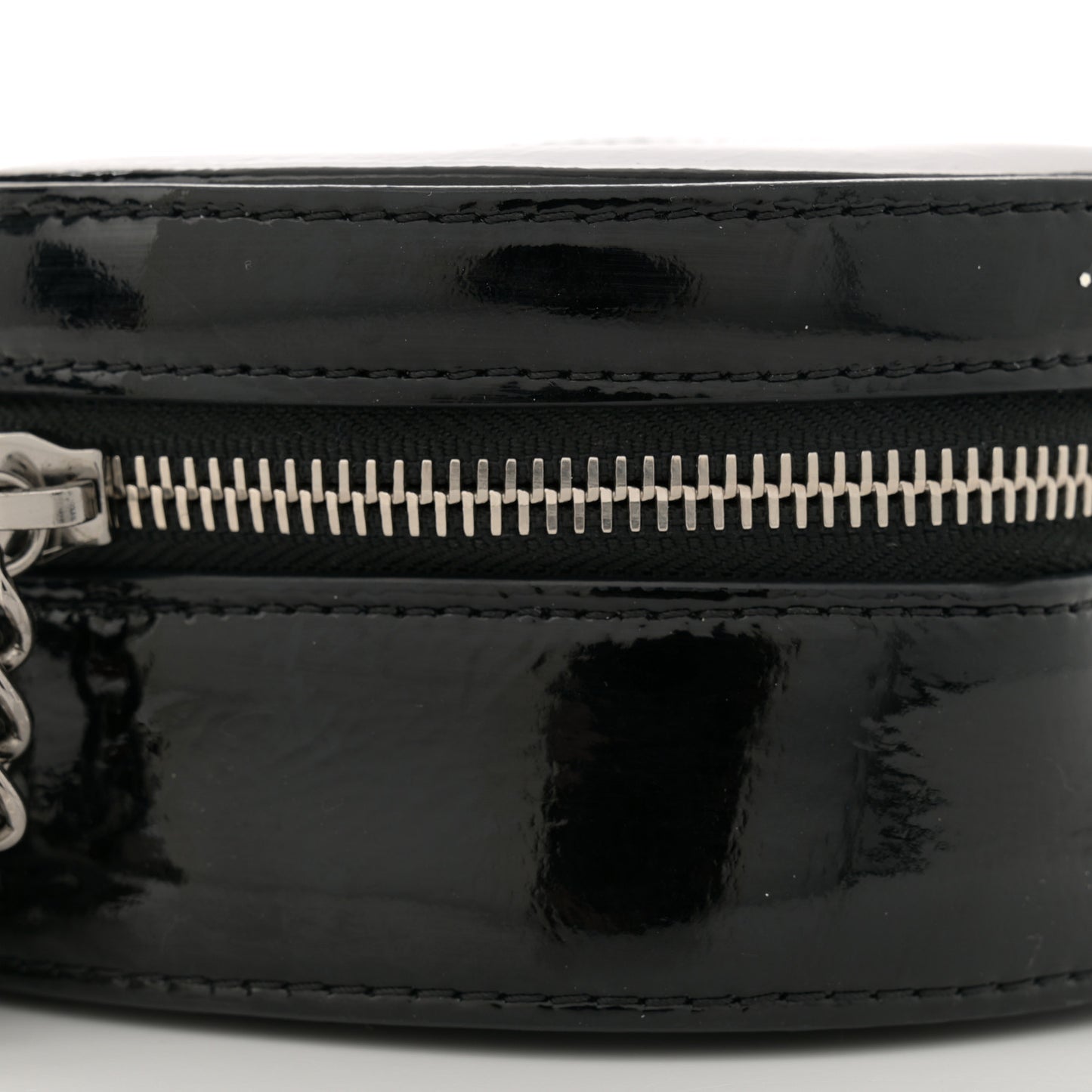 Patent Round As Earth Evening Bag Black