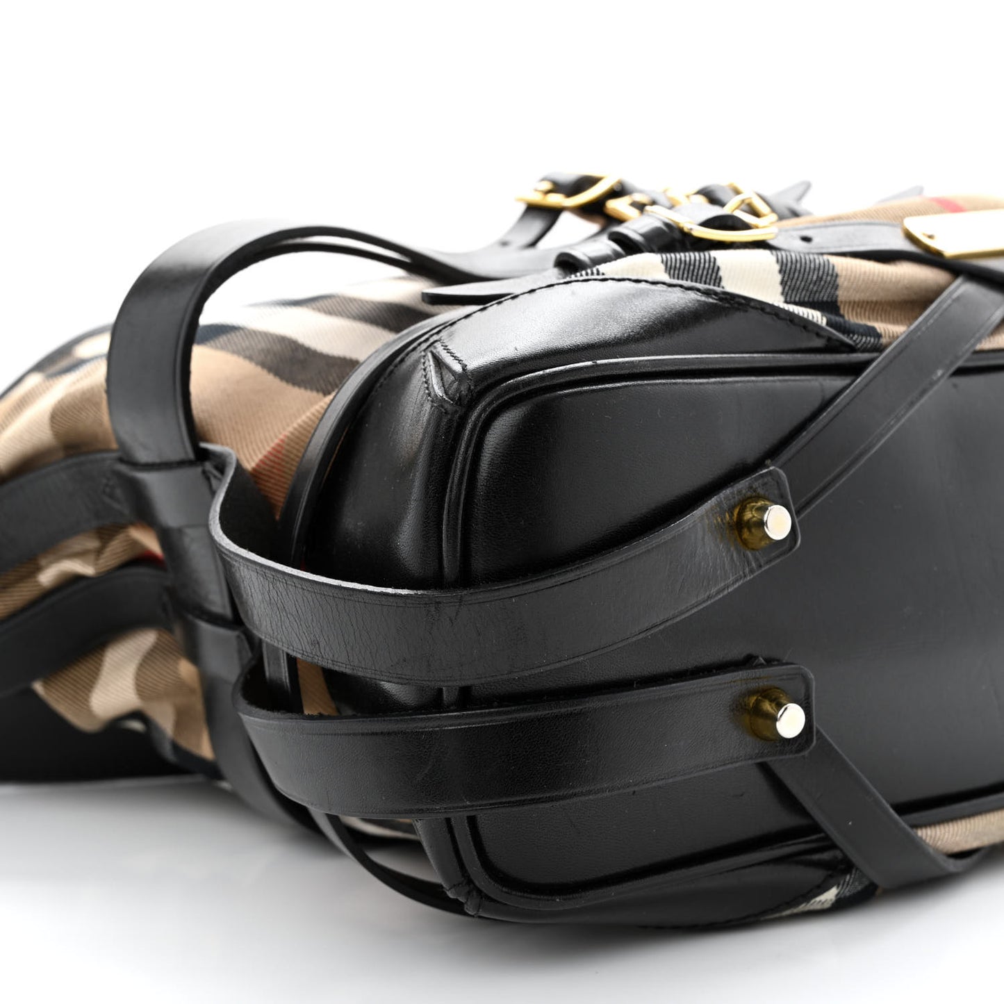 House Check Bridle Calfskin Medium Gosford Hobo Black