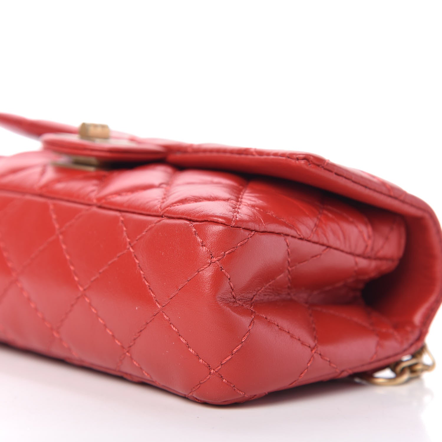 Chanel Aged Calfskin Quilted 2.55 Reissue Flap Belt Bag Red 7 of 9