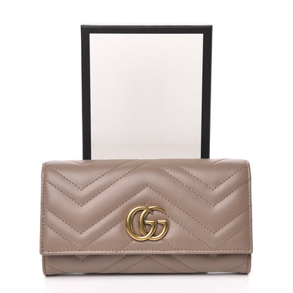 Gucci Calfskin Matelasse GG Marmont Continental Wallet Porcelain Rose 8 of 8